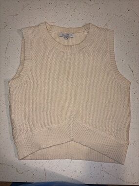Crescent Cream Sleeveless Crewneck Knit Vest